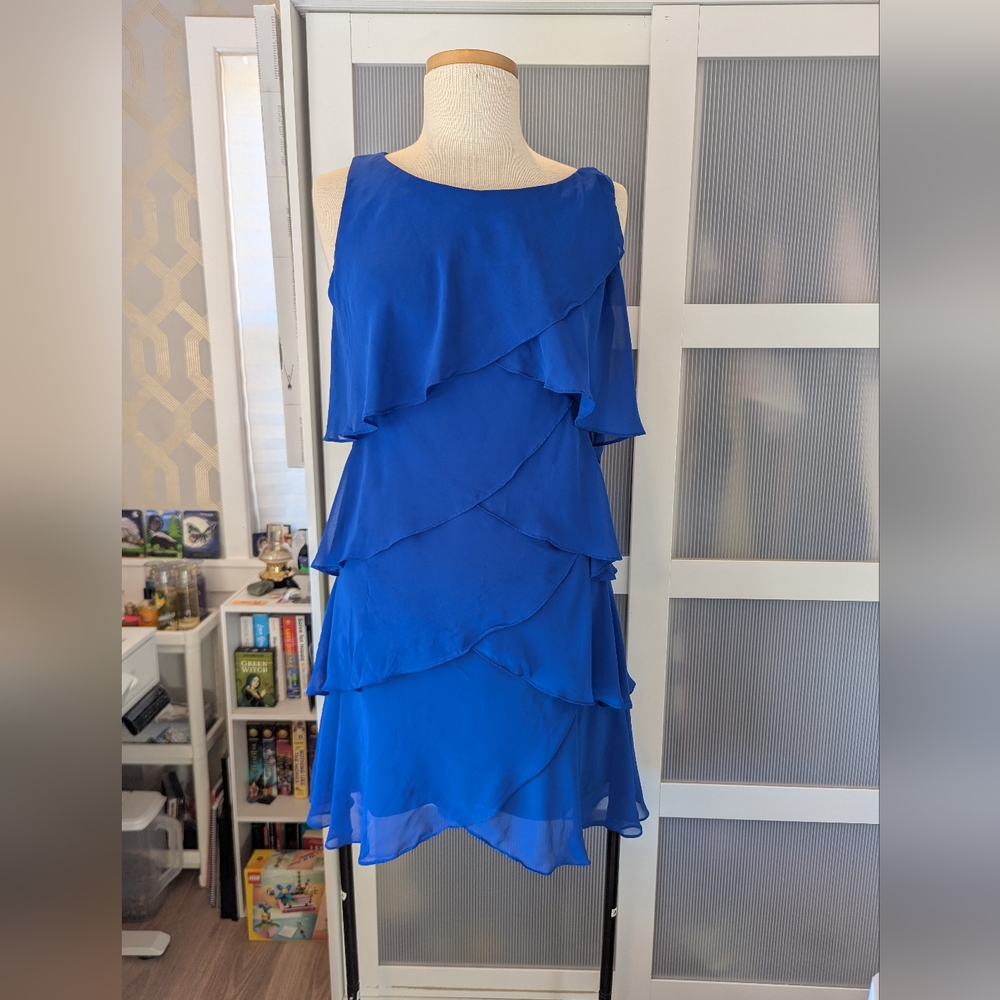 Laura Asymmetrical Blue Layered Dress